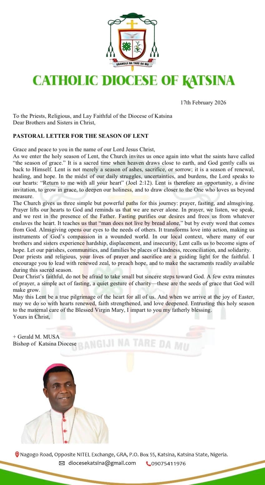 📢 Lenten Message from the Bishop !