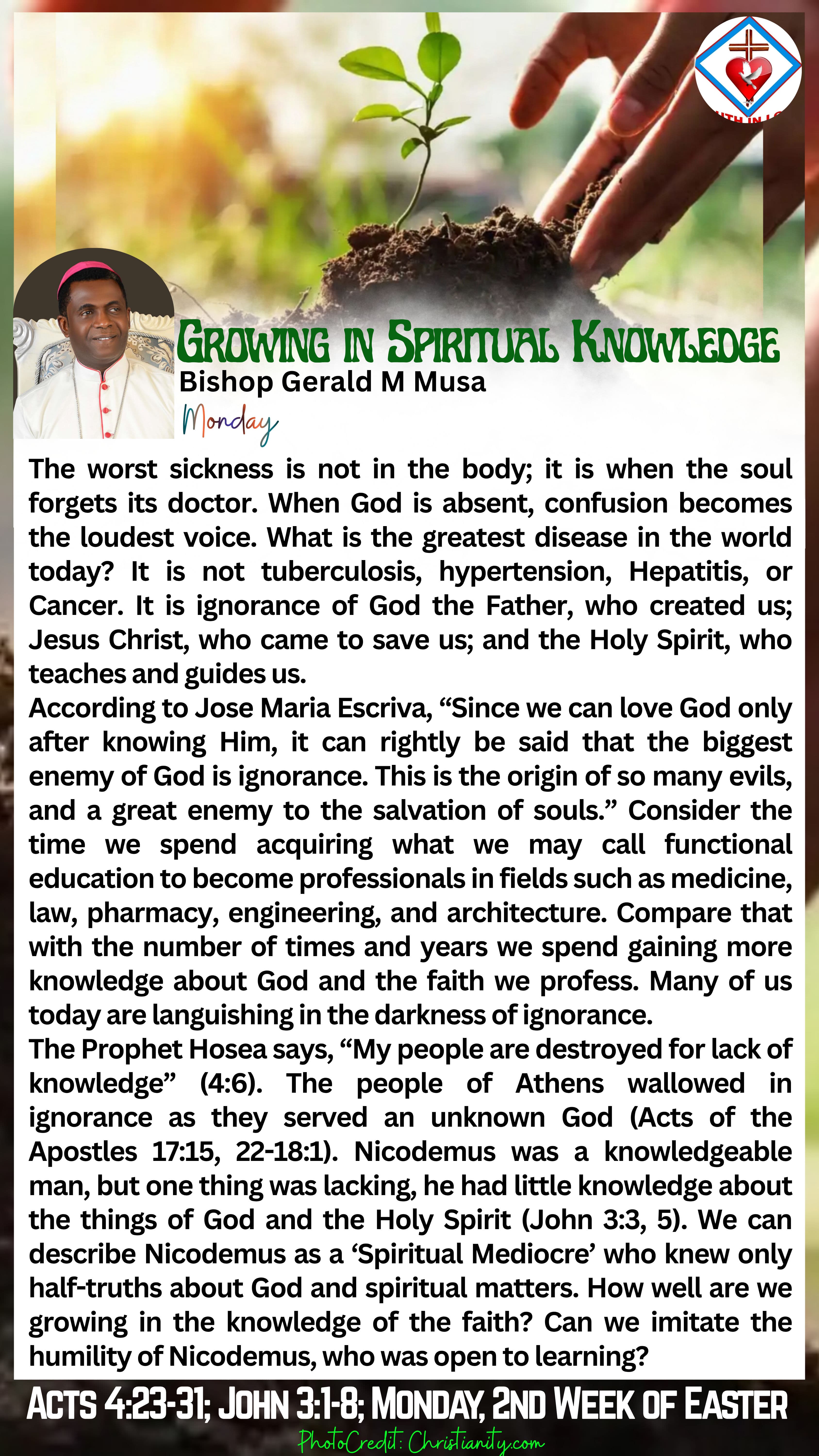 Growing in Spiritual knowledge